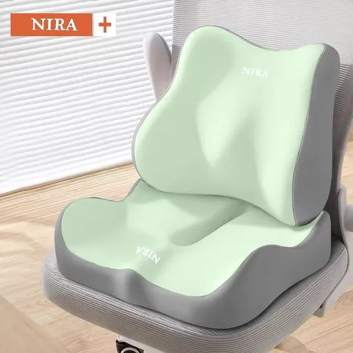 Ergonomic Seat Cushion Backrest Comfortable Seating Office Chair Cushion Lumbar - Green - Size 01