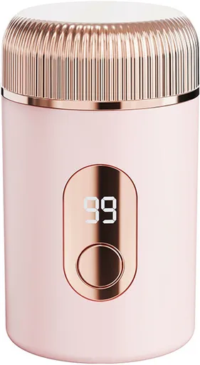 Womens Mini Electric Shaver With Skin Friendly Rounded Blades And LED Battery Display For Bikini Line Underarm And Legs, Pink, 4.2 x 4.2 x 7.1 cm