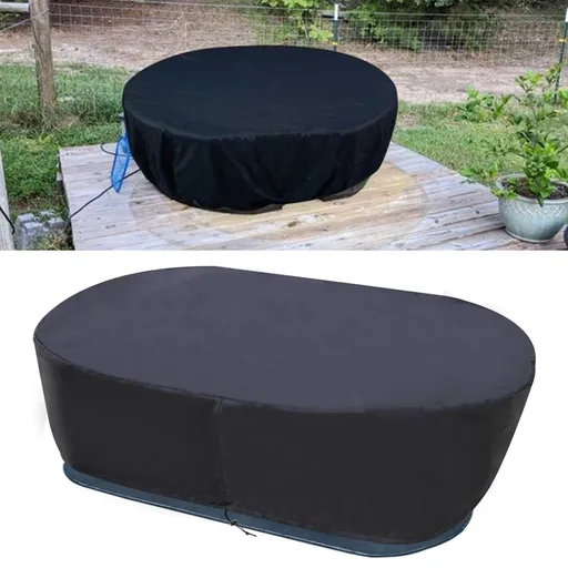 210D Oxford Fabric Stock Tank Cover Oval Ice Bath Cover Gallon Basin Waterproof Drawstring Pool Protector 50Gallon 50 gal