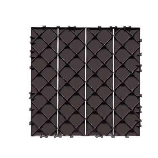 Interlocking Deck Tiles, 10 Pack,12"x12" 10 sq. ft Plastic Waterproof Outdoor Flooring All Weather Use, Patio Floor Decking Covering Tiles for Porch Poolside Balcony Backyard, Dark Brown