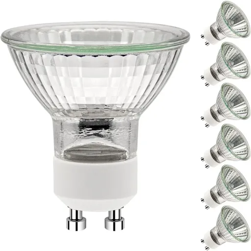 GU10 50W Incandescent Bulbs, GU10 Halogen Bulbs, AC 220V 50W Spot Light, GU10 Halogen 2-Pin Halogen Bulbs 35° Beam Angle 2700K, 6-pack