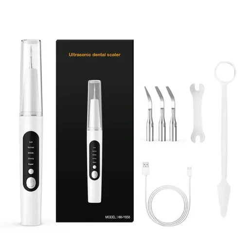 Professional Waterproof Ultrasonic Pet Tooth Cleaner - Dog Cat Painless Calculus and Stain Remover Kit with 4 Cleaning Heads, LED, UV Disinfection, Oral Mirror & Dental Floss