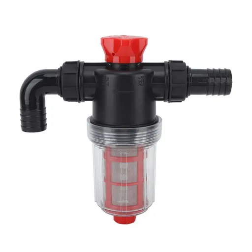 Irrigation Water Pump Filter Fine Mesh Double Layer Filtration High Flow Inline Strainer for Garden Lawn 25mm Connector (External 1inch Tube)