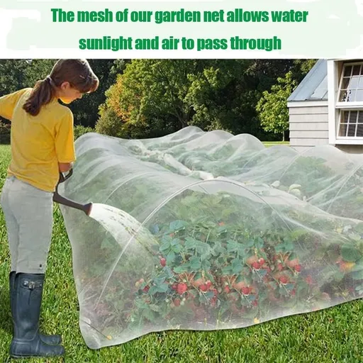 Professional Grade 60-Mesh Plant Protection Netting, 6.5ft x 16.4ft Ultra Fine Wind & Insect Barrier, Easy to Cut and Customize, for Raised Garden Beds, Greenhouse Sides or Row Covers