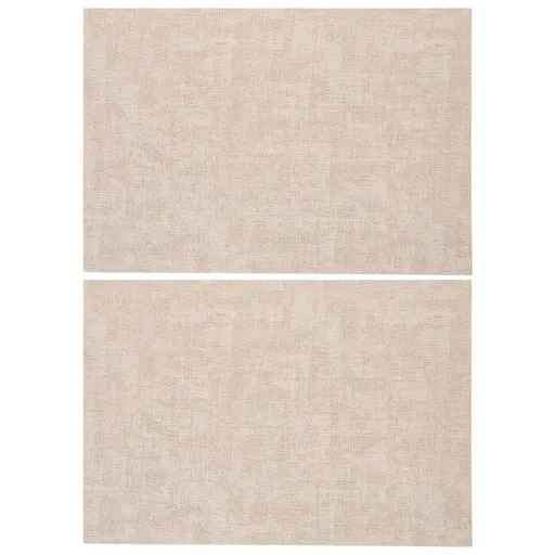 2Pcs Waterproof Beige Wipeable Placements Double Sided Heat Resistant Table Mats