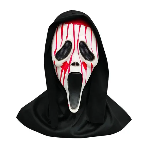Scream Ghost Face Mask - Halloween Cosplay Latex Hood Mask for Horror Parties, Masquerades and Haunted Houses (Style 2)