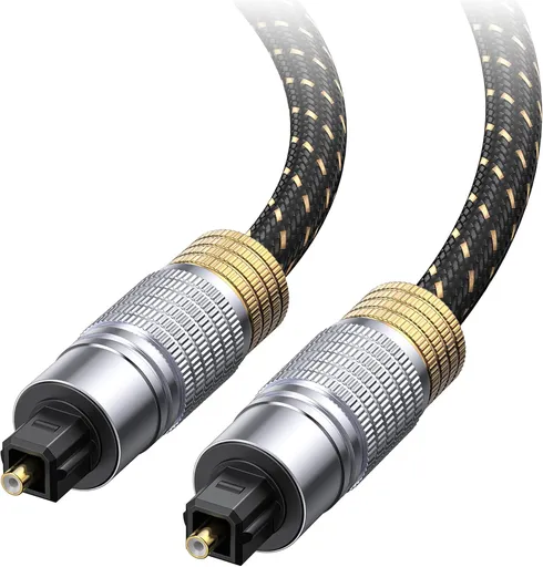 Premium Optical Audio Cable 6ft (Toslink Optical Cable for Soundbar, Digital S/PDIF Cord) - Ideal for Hi-Fi Audio with Samsung, Sonos, Sony, Bose Soundbars, 6 Feet