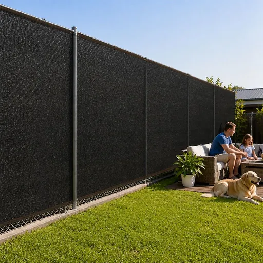 Fence Privacy Screen – 15mx2m Black HDPE Mesh Windscreen