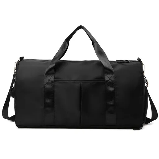 Large Sports Gym Bag Oxford Travel Bag Wet Dry Storage for Swimming - Black