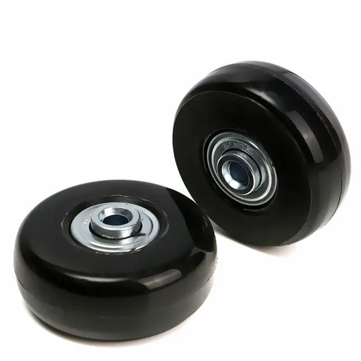 1 Pair of Wheels (Two) Replacement Wheels for Suitcase Rubber Wheels Replacement Wheels Wheel for Trolley Hard Case Wheels with 1 Pairs of 6 Mm Ball Bearings Spare Parts Kit One Size Black