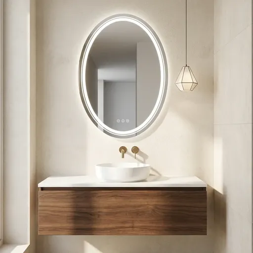 Interior Ave - 50 x 70cm Oval Frameless LED Bathroom Mirror