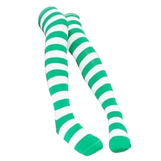 Hod Health & Home Green White Thigh Highs - Green