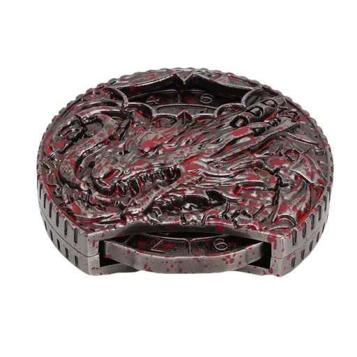 7 in 1 Metal Spinner Dice Rotatable Zinc Alloy Tabletop Role Playing Game Replacement Blood Red