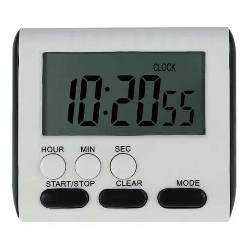 Digital Kitchen Timer with Big LCD Digits, Loud Alarm and Memory Function, Magnetic Backing for Cooking, White