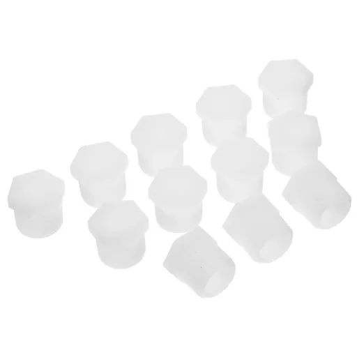 Trailer Rv Water Heater Drain Plugs, White PVC, Durable, Compact, Universal Fit, Tight Seal, 12Pcs