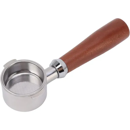 Coffee Filter Holder 51 Mm Redwood Handle for Home Stainless Steel 51mm （51 Two Ears Redwood）