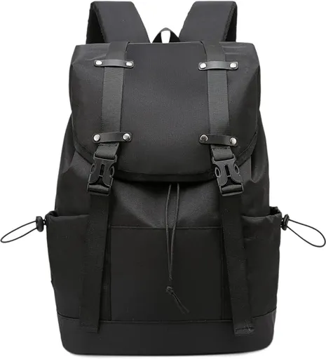 Unisex Laptop Backpack with Anti-Theft Pocket, 20 L Waterproof Travel and Work Backpack for 39.6 cm Laptop, Black
