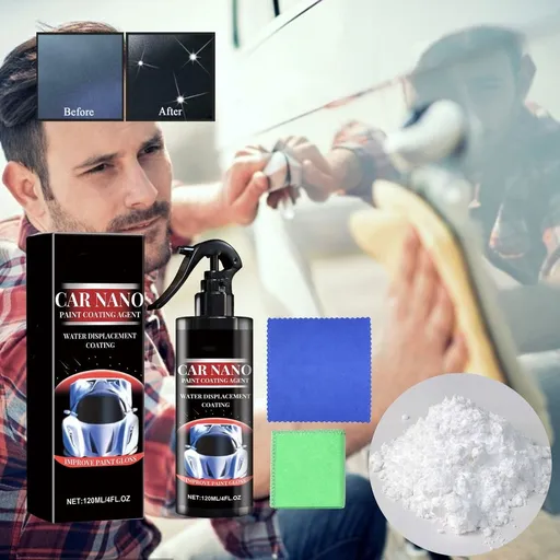 Car Coating Spray, 3-in-1 High Gloss Polish Scratch Remover, Waterless Car Wax Spray for Shine Protection, Nano Hydrophobic Quick Detailer