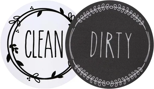 Dishwasher Magnet Clean Dirty Sign Farmhouse Dirty Clean Dish Washer Magnet Double Sided Universal Indicator with Magnetic for Kitchen Refrigerator