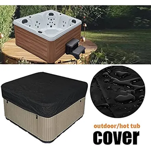 Square Hot Tub Cover - Outdoor Heavy Duty Protector for Patio Spas and Swimming Pools , Hard Covers For Hot Tub Waterproof Dust, Black, 231 x 30 cm