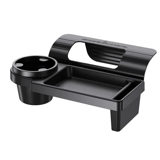 Car Door Storage Organizer with Cup Holder and Phone Tray, Space-Saving Vehicle Interior Accessory for Daily Driving, Black