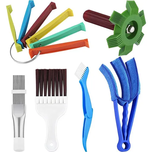 6 Piece Radiator Comb Tool Set Multiple Sizes AC Fin Comb Straightener and Condenser Coil Cleaning Brush