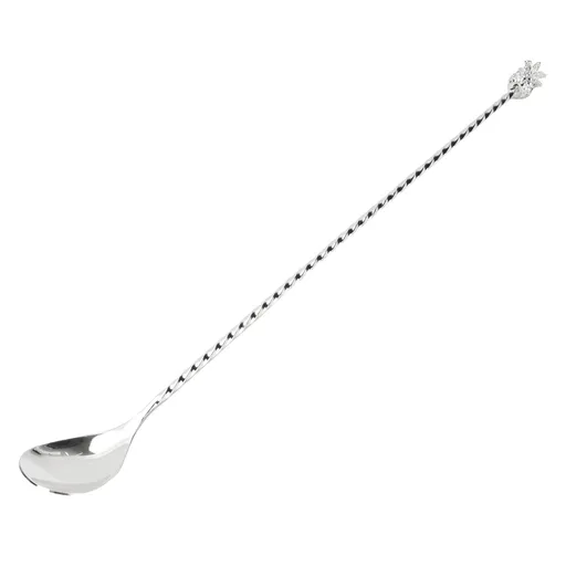 Bar Spoon Stainless Steel Cocktail Stirrer Mixing Spoon Comfortable Grip Cocktail Shaker Spoon for Party Home Silver