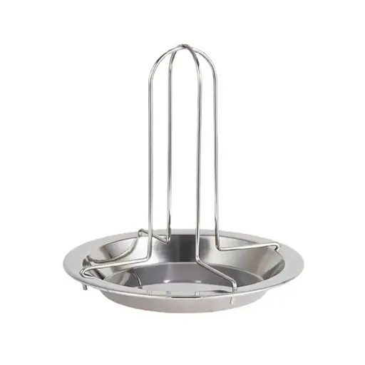 Stainless Steel Vertical Chicken Roaster Rack for Small Poultry, Grills, Ovens and Smokers, Easy-Clean BBQ Cooking Stand, Silver