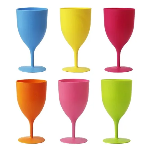 Plastic Goblet 6Pcs Multi function Wine Cups Lovely Cups Party Wine Goblets for Easter,6.3"X3.35"X2.83