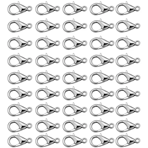 100Pcs Lobster Clasps Clip Curved Shape for Home Use and Jewelry Repair