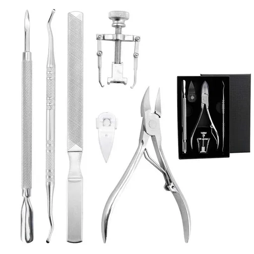 Toenail Tool Kit (6PCS), Professional Toe Nail Clipper Set for Ingrown & Thick Nail, Stainless Steel Ingrown Toenail Kit