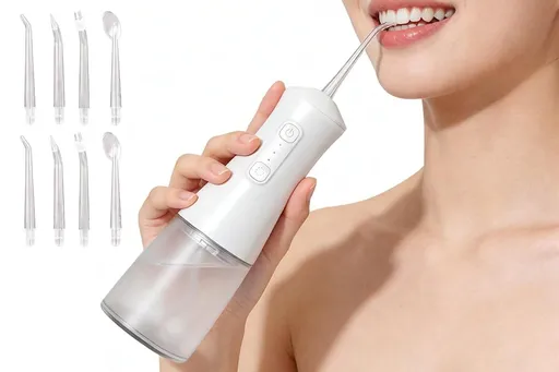 Cordless Rechargeable Portable Water Flosser for Teeth Gums Braces Care and Travel with 8 Flossing Tips