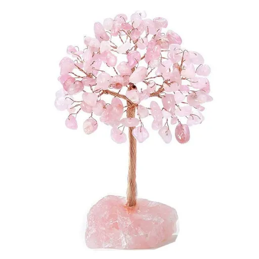 Rose Quartz Crystal Tree,Artificial Crystal and Healing Stone Tree Crystal Stone Tree Gem Tree.Valentine'S Gifts A