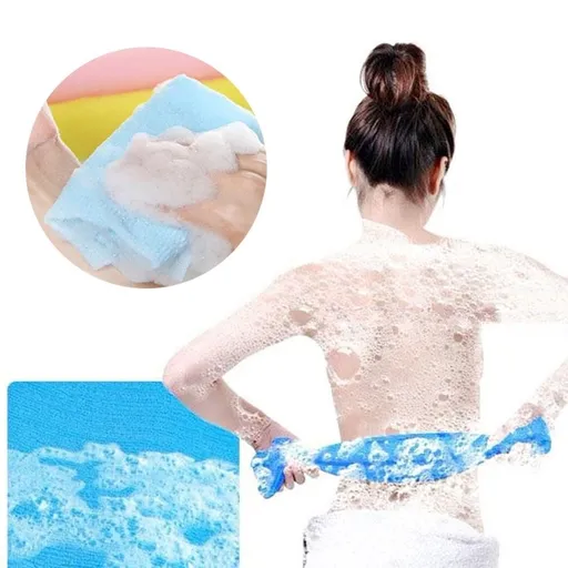4Pcs Bath Exfoliate Towel in Assorted Colors with Soft Nylon Material