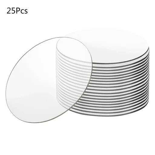 25pcs 2inch Clear Extruded Circle Acrylic Sheet Round Disc Sheet for DIY Project Keychain Ornaments Crafting Cake Disk Holder Supplies