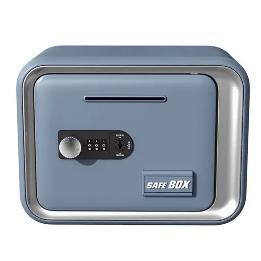 Household Mini Mechanical Safe Box with Coin Slot, Plastic - Gifts for Children, Money-Saving Security Storage Box—Blue