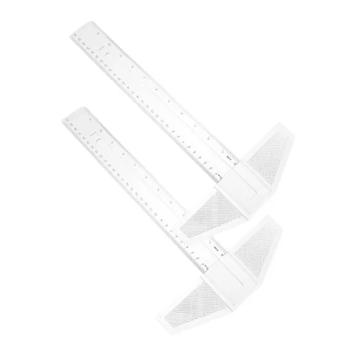 T Ruler Multi Acrylic ABS Clear Drafting Tool for DIY Use 2Pcs