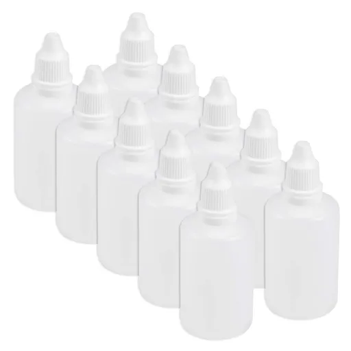 Plastic Dropper Bottle, 50ml/1.7oz Small Mouth Drop Bottles Empty Squeezable Liquid Dropper Bottle 10pcs