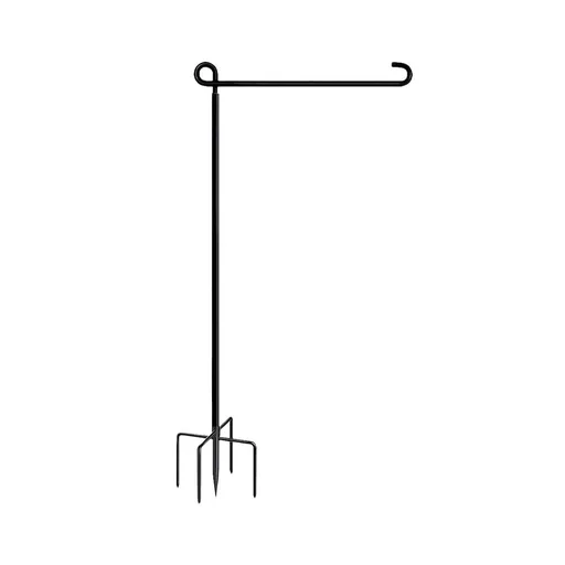 Heavy Duty Garden Flag Stand Metal Pole with 5 Prong Base for Outdoor Decor Ideal for Yards Gardens Patios and Walkways