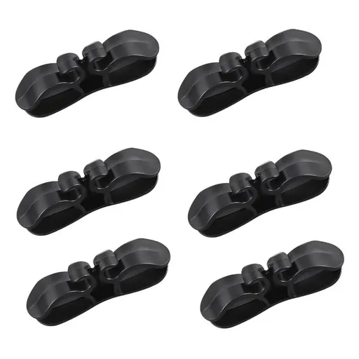 Cord Organizer for Appliances 6 Pack Durable Rubber Cord Wrapper for Kitchen & Office 3M Adhesive Stable Design Easy Storage Home Appliance Cord Hider - Black - Size 9cm