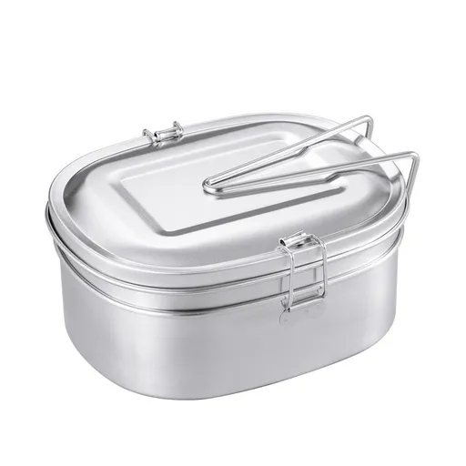 Stainless Steel Bento Box,14CM Cylindrical 2 Layer for Refrigerator Refrigeration of Fruits and Food,Microwave Heating for Bento