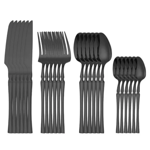 Flatware Forks 24 Packs Stainless Steel Spoon Fork Dinner Steak Soup Spoon Tableware for Restaurant Kitchen Dining Dinnerware