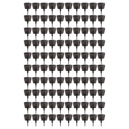 100PCS Plastic Fertilizer Mesh Basket with Lid Planting Fertilizer Net Pot for Succulent Orchid Bonsai Large Size with Lid