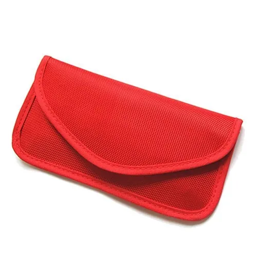 Car Key Case For Faraday Cage Fob Pouch Keyless RFID Blocking Bag - Red
