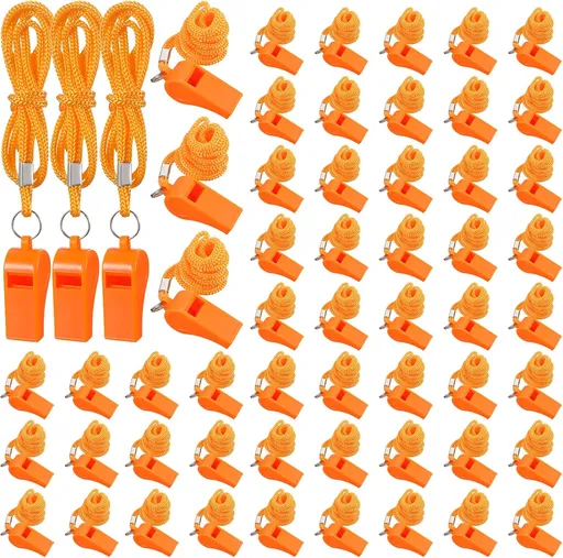 Whistle for Adults with Lanyard Plastic Safety Emergency Whistle Survival Loud for Lifeguard Coaches Hiking Outdoor Camping Accessories