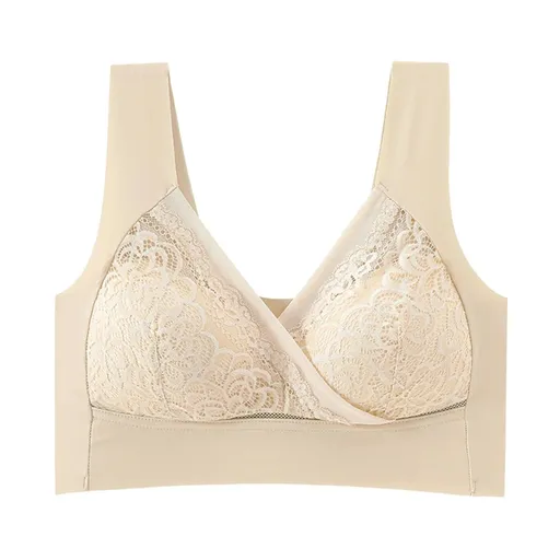 House Of Dasein High End Seamless Large Size Bra For Women Lace Backless Cupless Thin Style - Flesh Color - M