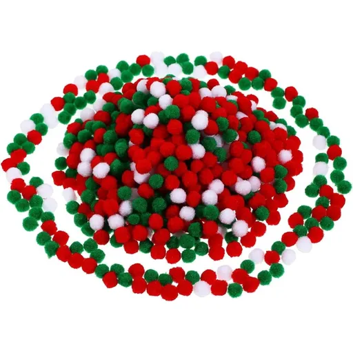 600PCS Christmas Pom Poms Fluffy Pom Balls Mini Craft Pompoms for Christmas DIY Party Decorations