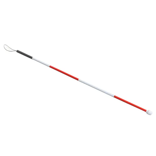 Folding Blind Cane Anti Slip Handle Red White Aluminium Light Weight Folding Walking Stick for Vision Impaired