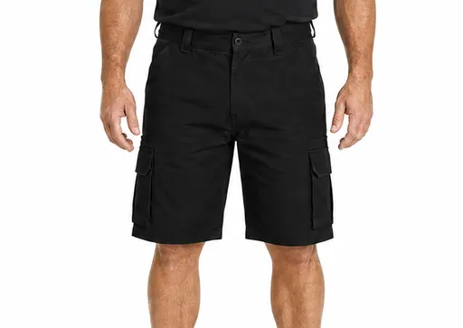 Mens CARGO SHORTS All Sizes 100% COTTON Drill Heavy Work Tradie Military - Black