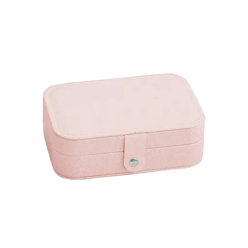 Portable Jewellery Box Travel Case Ring Earring Necklace 16 x 11.5 x 5cm - Pink